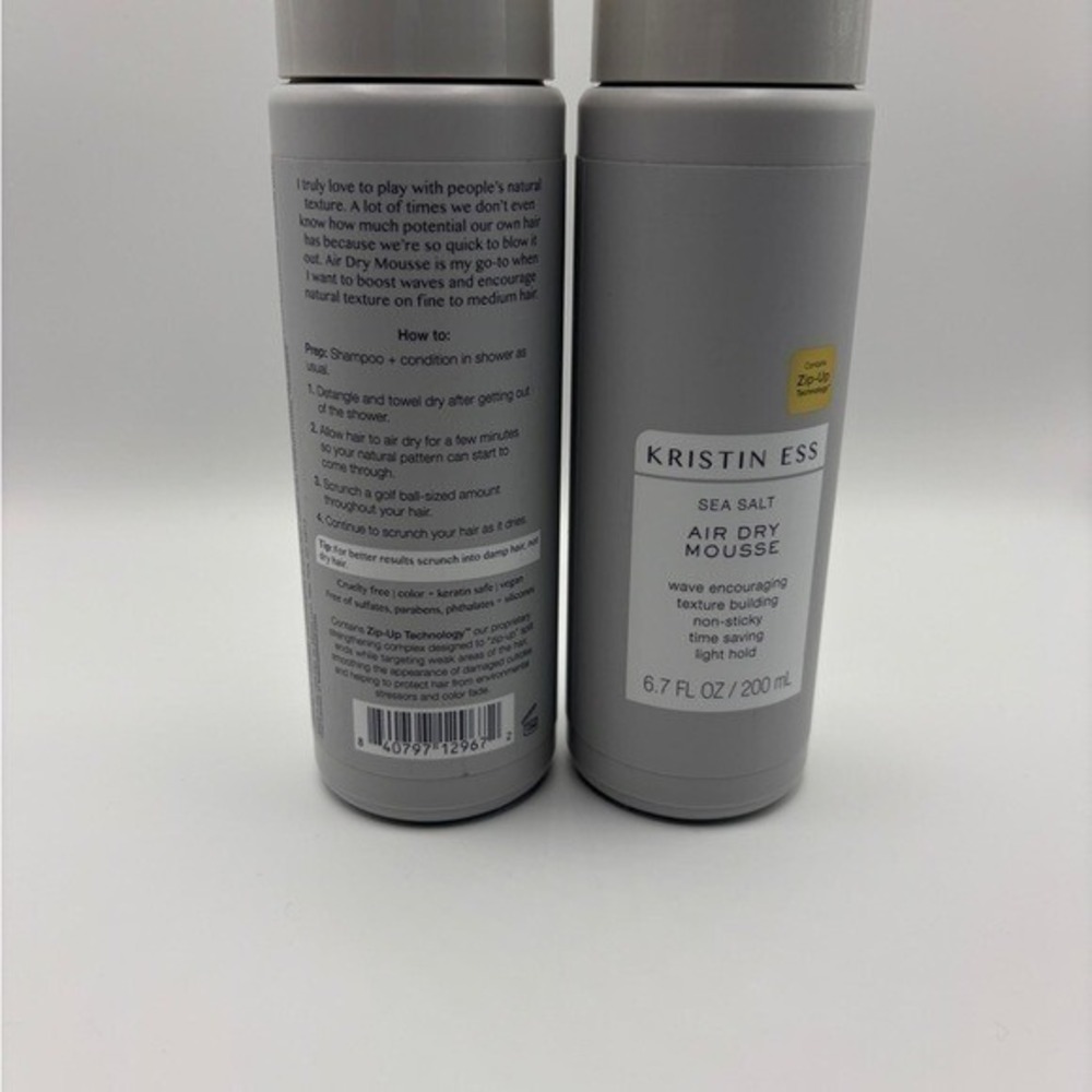 Kristin Ess Sea Salt Air Dry Mousse 6.7 FL OZ New Bundle of 2 - Picture 3 of 4